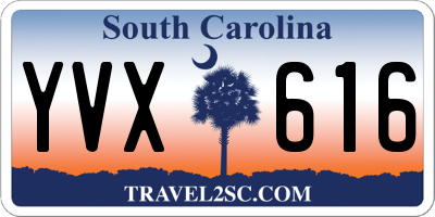 SC license plate YVX616