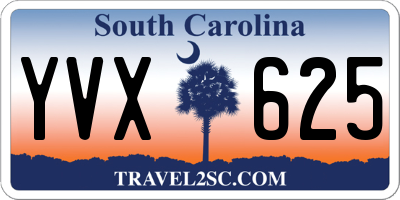 SC license plate YVX625