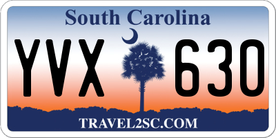 SC license plate YVX630