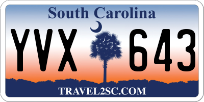 SC license plate YVX643