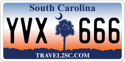 SC license plate YVX666