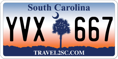 SC license plate YVX667