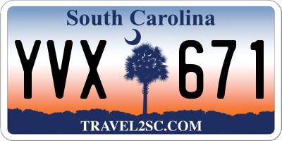 SC license plate YVX671