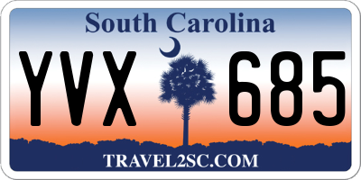 SC license plate YVX685