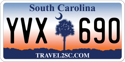 SC license plate YVX690