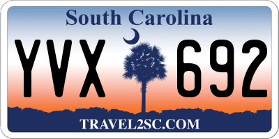 SC license plate YVX692