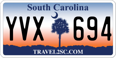 SC license plate YVX694