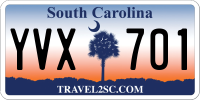 SC license plate YVX701