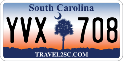 SC license plate YVX708