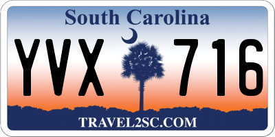 SC license plate YVX716
