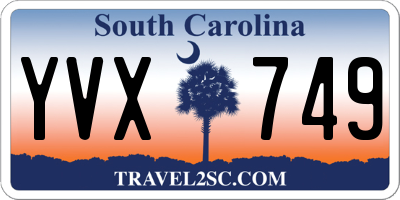 SC license plate YVX749