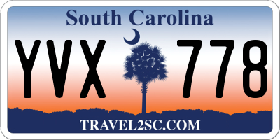 SC license plate YVX778