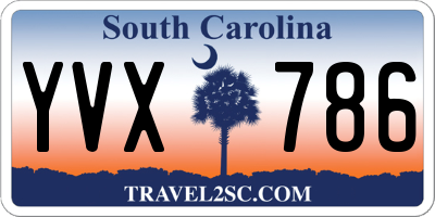 SC license plate YVX786