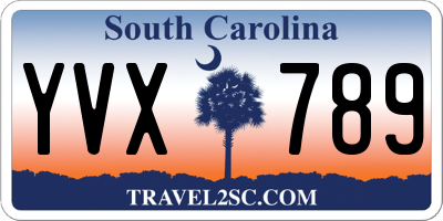 SC license plate YVX789