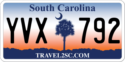 SC license plate YVX792