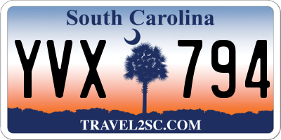 SC license plate YVX794