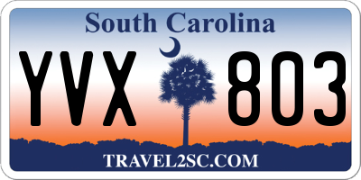 SC license plate YVX803