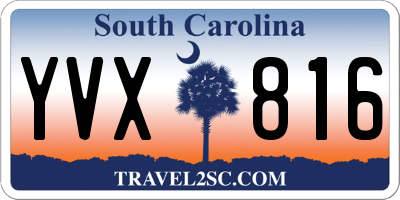 SC license plate YVX816
