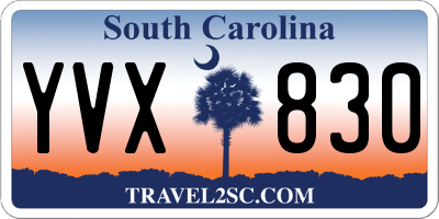 SC license plate YVX830