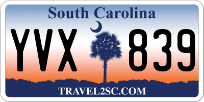 SC license plate YVX839