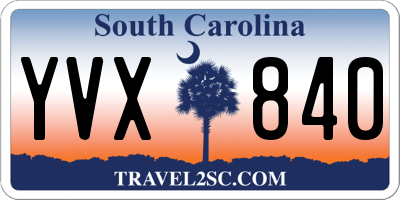 SC license plate YVX840
