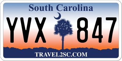 SC license plate YVX847