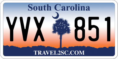 SC license plate YVX851