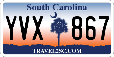 SC license plate YVX867