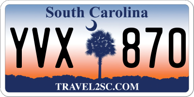 SC license plate YVX870