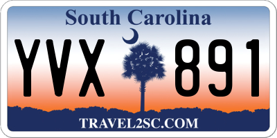 SC license plate YVX891