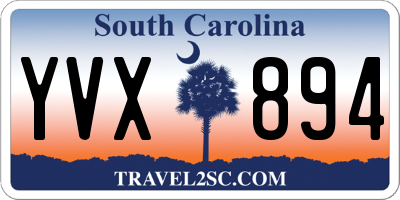 SC license plate YVX894
