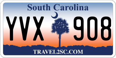 SC license plate YVX908