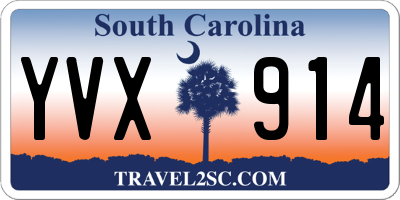 SC license plate YVX914