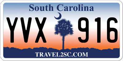 SC license plate YVX916