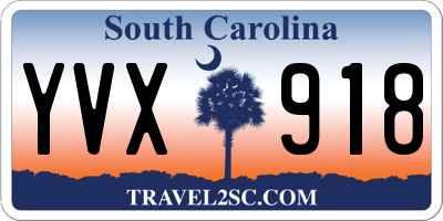 SC license plate YVX918