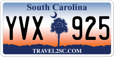 SC license plate YVX925