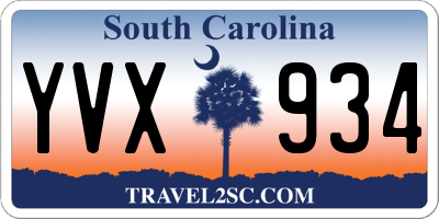 SC license plate YVX934