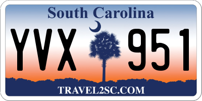 SC license plate YVX951