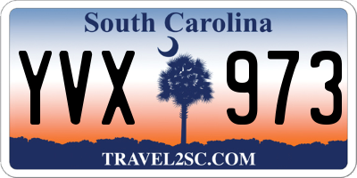 SC license plate YVX973