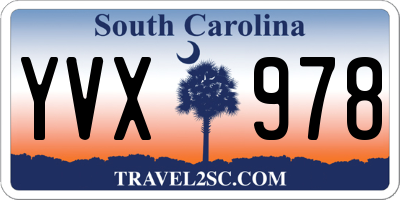 SC license plate YVX978