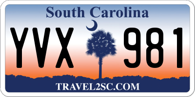 SC license plate YVX981