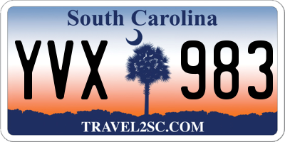 SC license plate YVX983