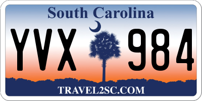SC license plate YVX984