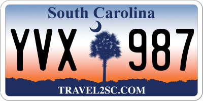 SC license plate YVX987