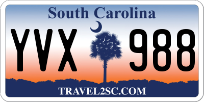 SC license plate YVX988