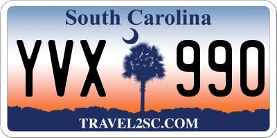 SC license plate YVX990