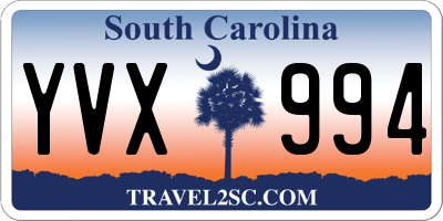 SC license plate YVX994