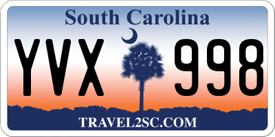 SC license plate YVX998