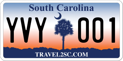 SC license plate YVY001