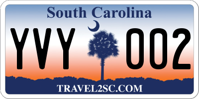 SC license plate YVY002